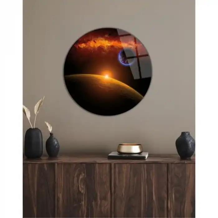 Gezegen Oval Cam Tablo