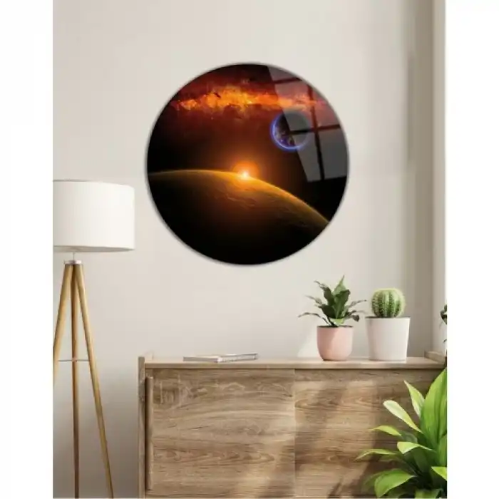 Gezegen Oval Cam Tablo