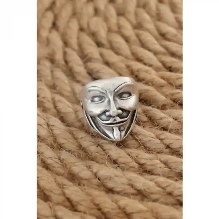 Karce Antik Gümüş Renk Vendetta Ayarlanabilir Erkek Yüzük