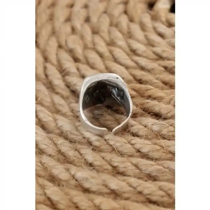 Karce Antik Gümüş Renk Vendetta Ayarlanabilir Erkek Yüzük