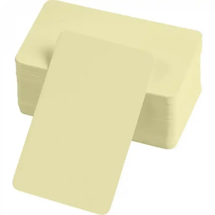 Boş Kelime Kartları 5x8 cm - 50 Adet Oval Kenarlı | Tabu & Not Kartları - Sarı