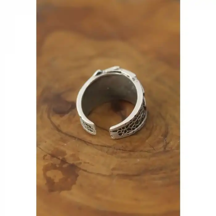 Colezium CLZ741 -  Kart Desenli Metal Ayarlanabilir Erkek Yüzük