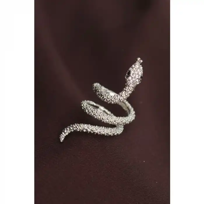 Colezium CLZ943  Ayarlanabilir Silver Renk Zirkon Taşlı Yılan Yüzük