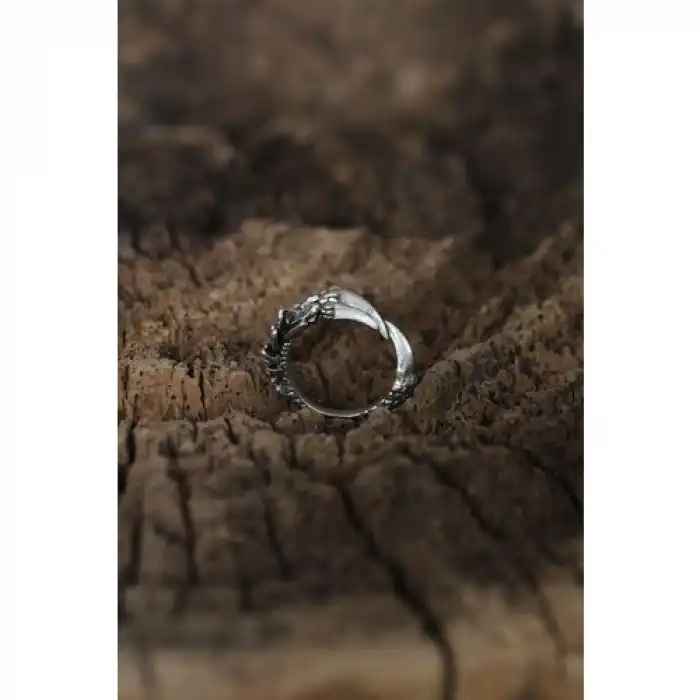 Karce Ayarlanabilir Ejderha Pençesi Tasarımlı Erkek Yüzük