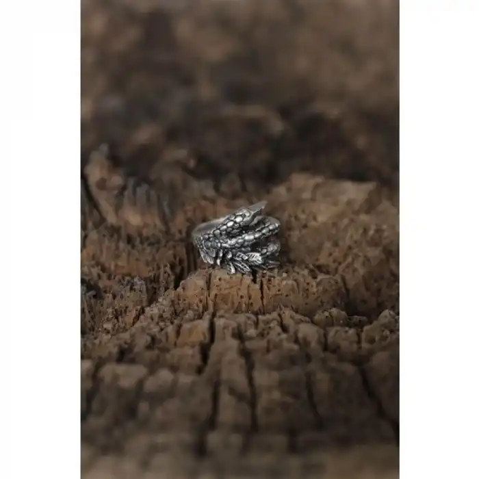 Karce Ayarlanabilir Ejderha Pençesi Tasarımlı Erkek Yüzük