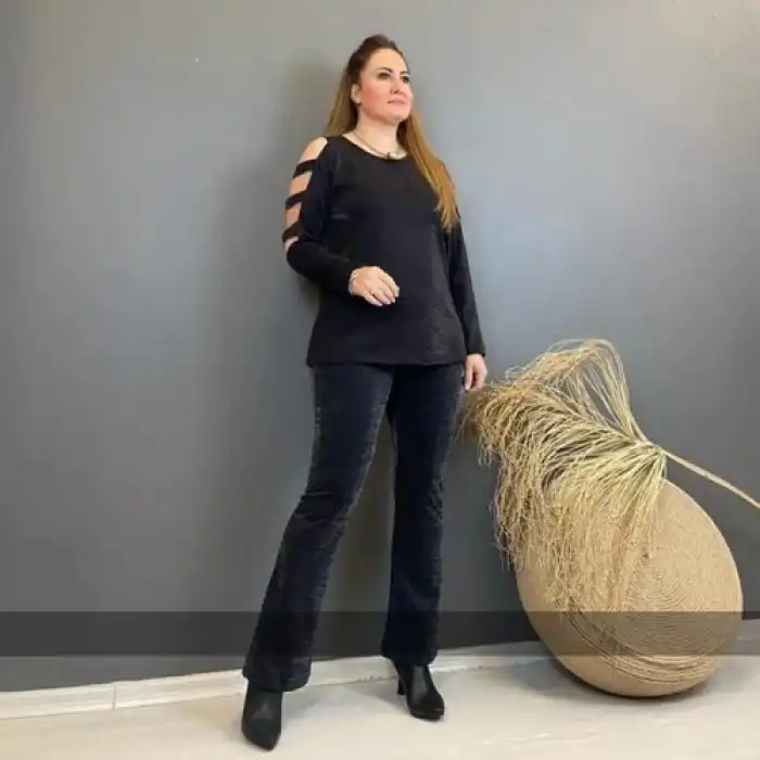 Boutique Bade Siyah Simli Buluz