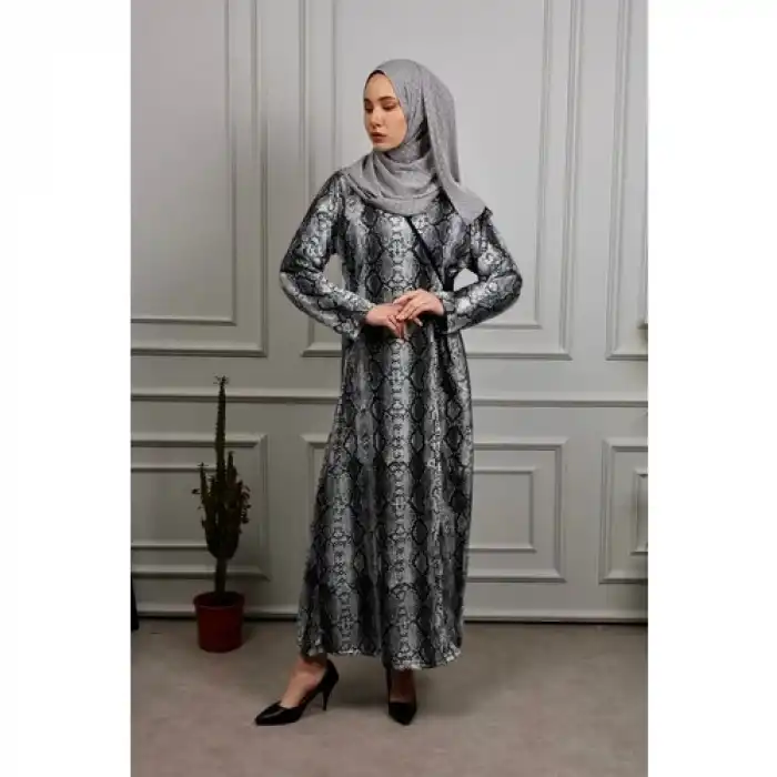 Defka Pamuklu Kadın Tesettür Namaz Elbisesi Yandan Bağlamalı