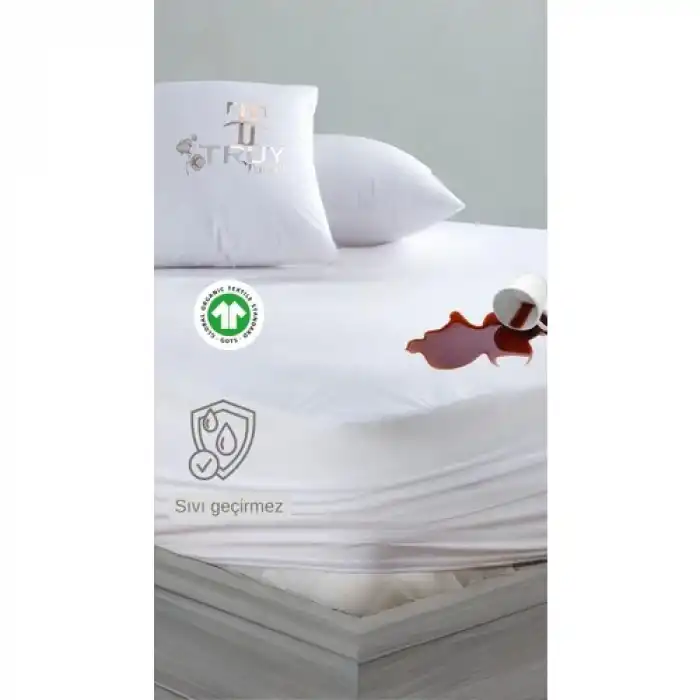Mikro Sıvı Geçirmez Tek Kişilik Yatak Alezi Beyaz 120X200