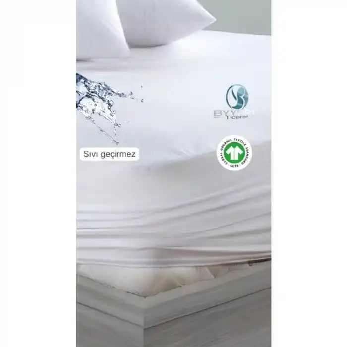 Mikro Sıvı Geçirmez Tek Kişilik Yatak Alezi Beyaz 120X200