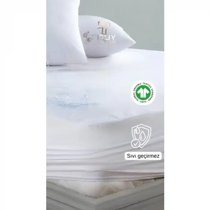 Mikro Sıvı Geçirmez Tek Kişilik Yatak Alezi Beyaz 120X200