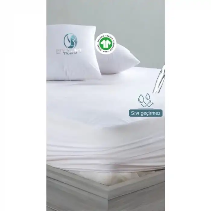 Mikro Sıvı Geçirmez Tek Kişilik Yatak Alezi Beyaz 120X200