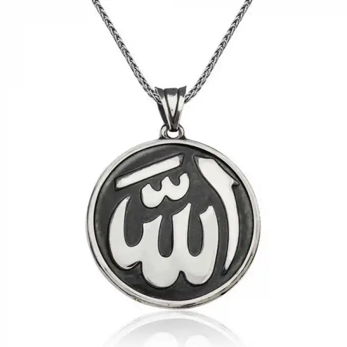 Gumush Gümüş Allah Yazılı Kolye