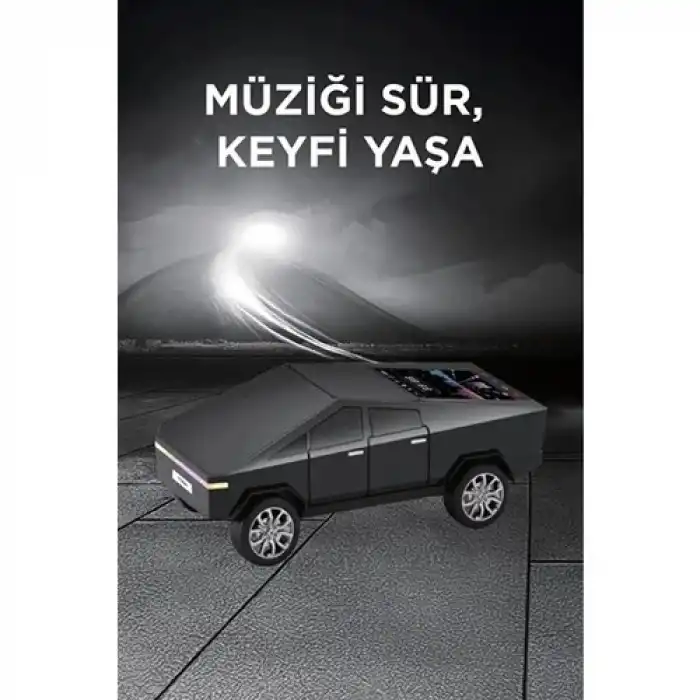 D68 Cyber Model Araba Tasarımlı Bluetooth Hoparlör 15W Güçlü Ses Rgb LED /tws/usb Siyah