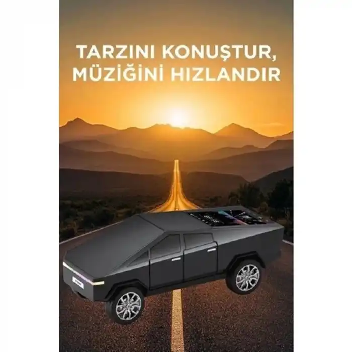 D68 Cyber Model Araba Tasarımlı Bluetooth Hoparlör 15W Güçlü Ses Rgb LED /tws/usb Siyah