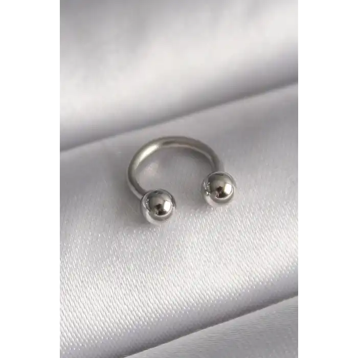 316L Çelik Gümüş Renk Halka Model Topçuk Piercing - TJ-PR1369