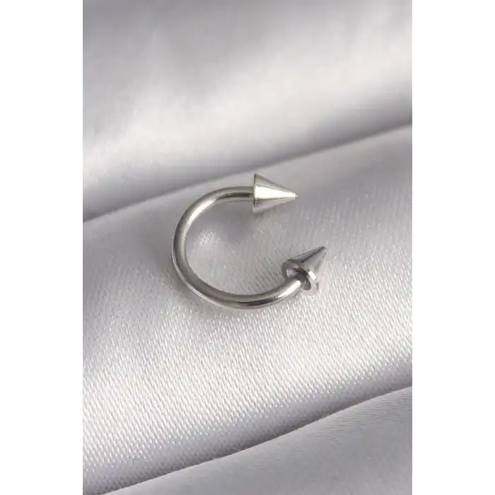 316L Çelik Gümüş Renk Halka Çivi Model Kadın Piercing - TJ-PR1367