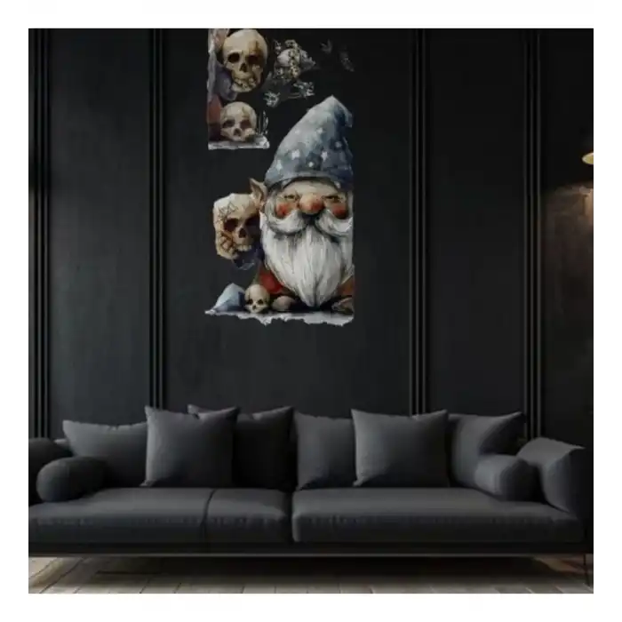 Gotik Cüce ve Kafatası Duvar Sticker Seti