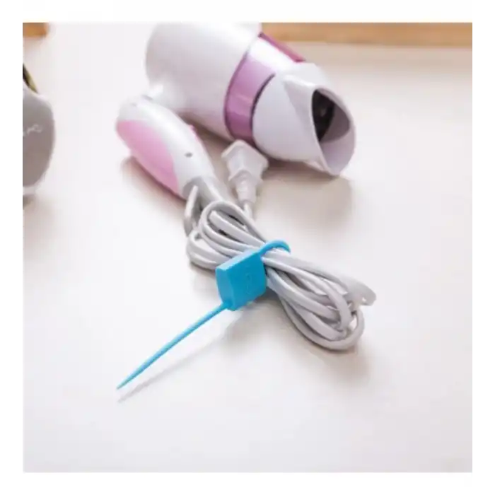 Kilit Şeklinde Silikon Kablo ve Poşet Bağlama Aparatı (3lü Set)