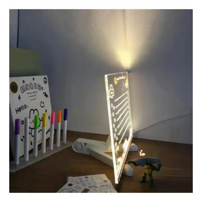 LED Aydınlatmalı Yazı ve Çizim Tahtası - Büyük Boy 30X20 cm