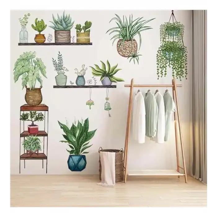 Ttt Tropikal Bitkiler Duvar Stickerı Model D