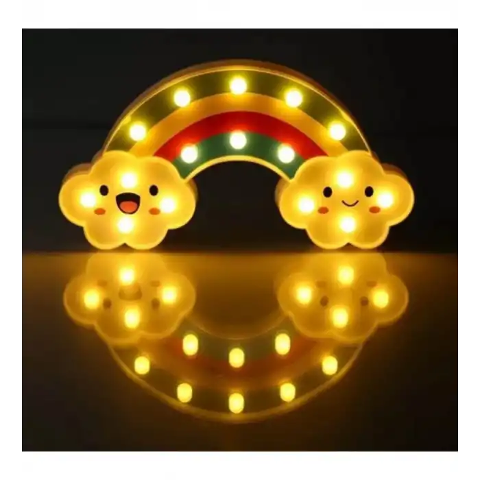 Gülen Bulutlu Gökkuşağı LED Gece Lambası