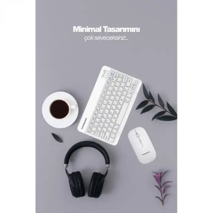 Beyaz Kablosuz Klavye Ve Mouse Seti