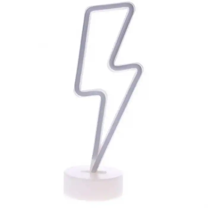 BUFFER® Dekoratif Şimşek Şeklinde Pilli Neon Led Lamba Süs Masa Lambası