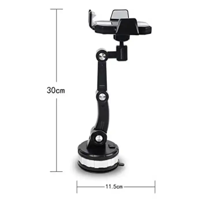 BUFFER® Jel Vantuzlu Cama Takılabilen Güçlü 360 Derece Dönebilen Ayarlanabilir Araç Içi Vantuzlu Telefon Tutucu