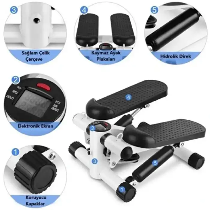 Direnç Lastikli Mini Stepper Egzersiz Aleti