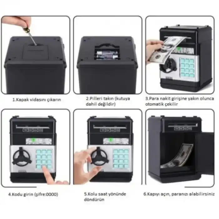 Elektronik Şifreli Kasa Otomatik ATM Kumbara