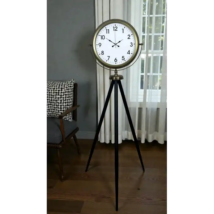 Eskitme Tripod Ayaklı Dekoratif Saat