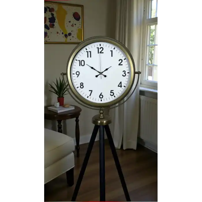 Eskitme Tripod Ayaklı Dekoratif Saat