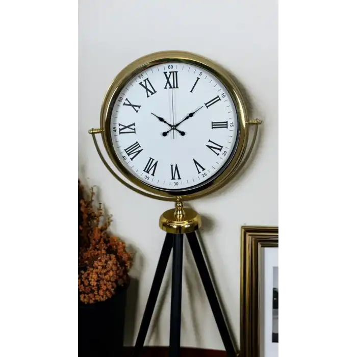 Gold Roma Rakamlı Lüks Tripod Ayaklı Saat