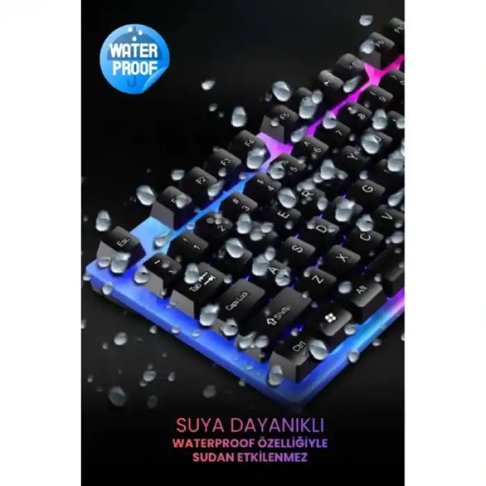 Kablolu Işıklı Gaming Standart Türkçe Q Klavye Ve Mouse Seti