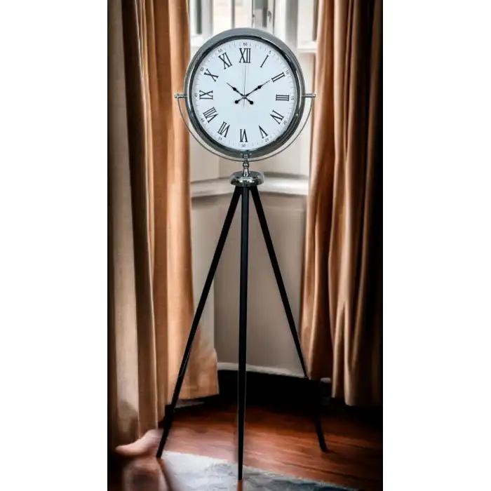 Krom Asalet Tripod Ayaklı Saat