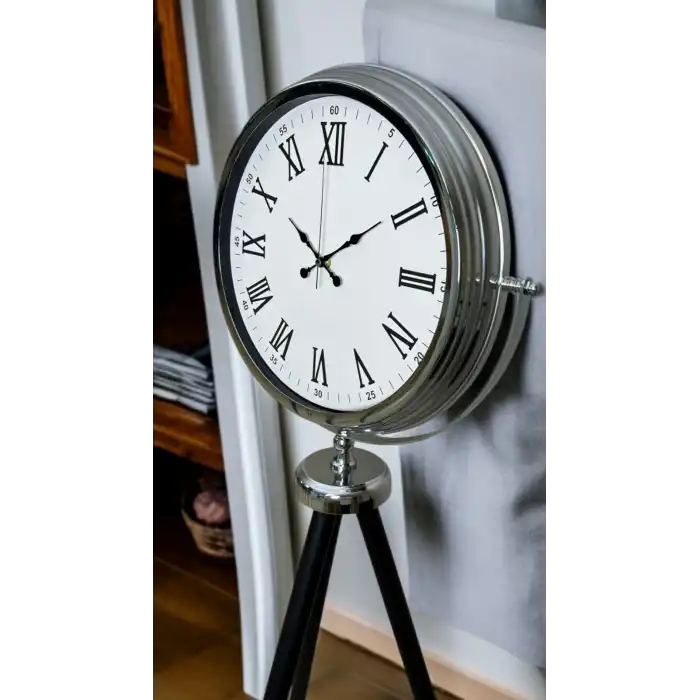 Krom Asalet Tripod Ayaklı Saat