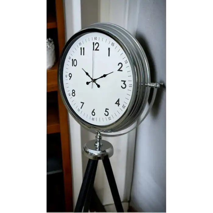 Krom Standart Tripod Ayaklı Saat