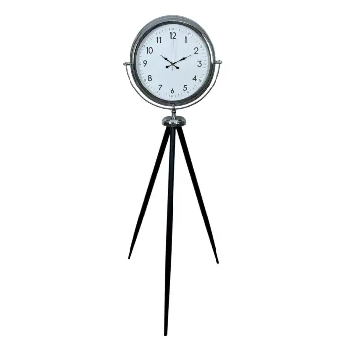 Krom Standart Tripod Ayaklı Saat