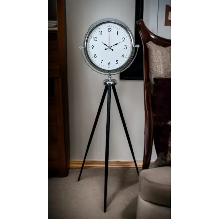 Krom Standart Tripod Ayaklı Saat
