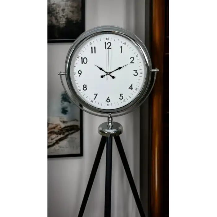 Krom Standart Tripod Ayaklı Saat