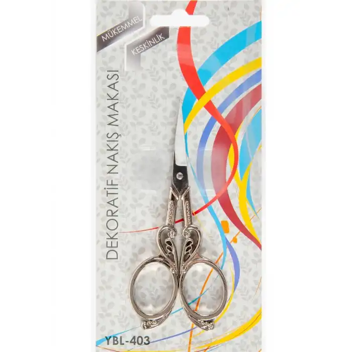 Nakış Makası Dekoratif Gümüş Kuğu YBL-403 Model 25