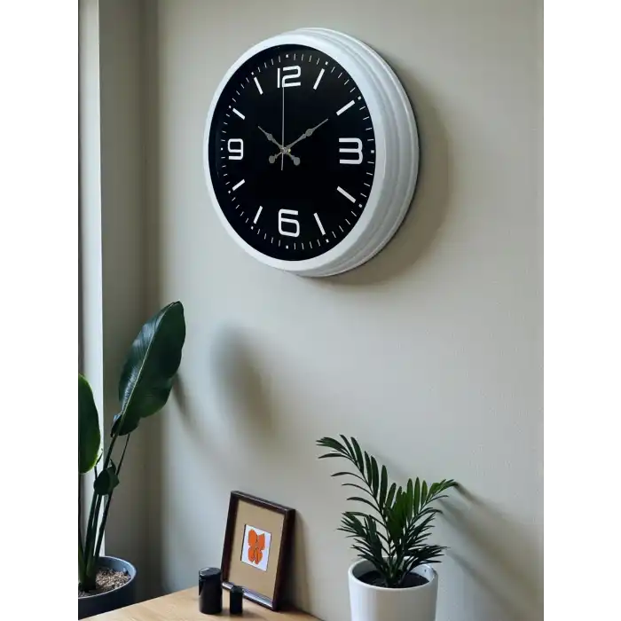 Prime White 40  Cm Metal Modern Duvar Saati