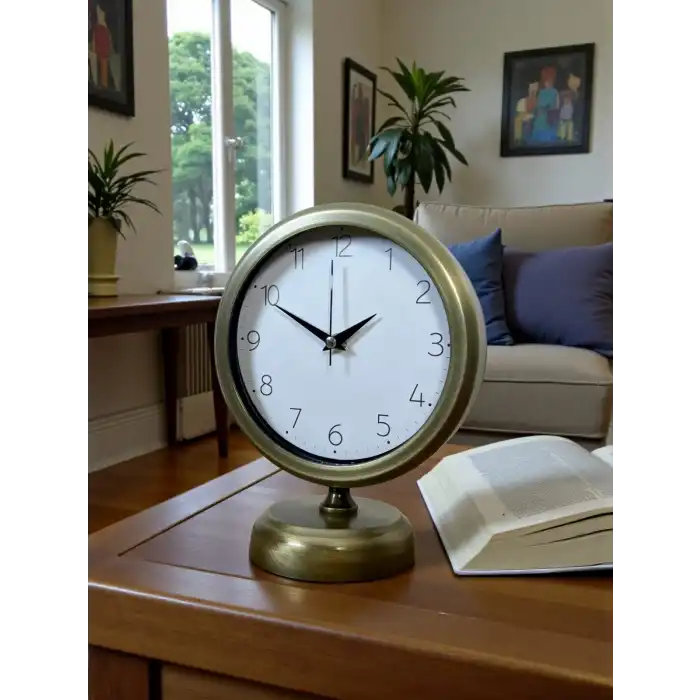 Pure Vintage 25 x 20 Cm Sade Metal Masa Saati