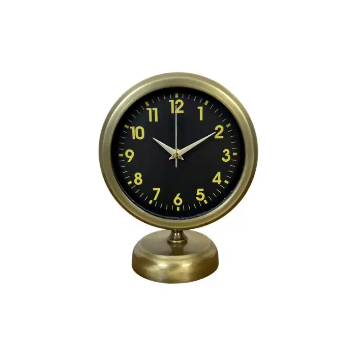 Retro Elegance 25 x 20 Cm Eskitme Metal Masa Saati