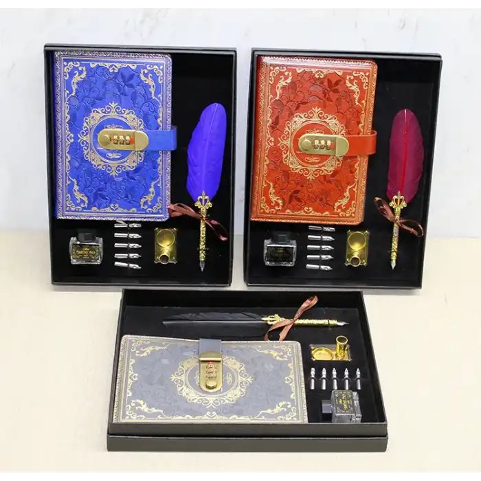 Şifreli Deri Defter Ve Divit Hokka Seti