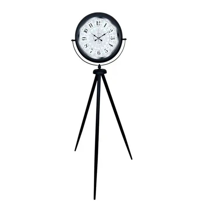 Siyah Desenli Şık Tripod Ayaklı Saat