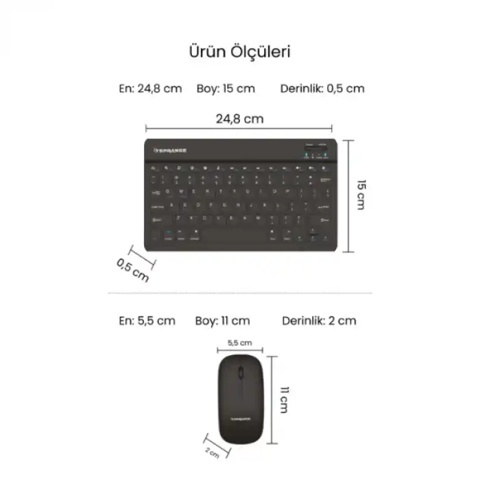 Siyah Kablosuz Klavye Ve Mouse Seti