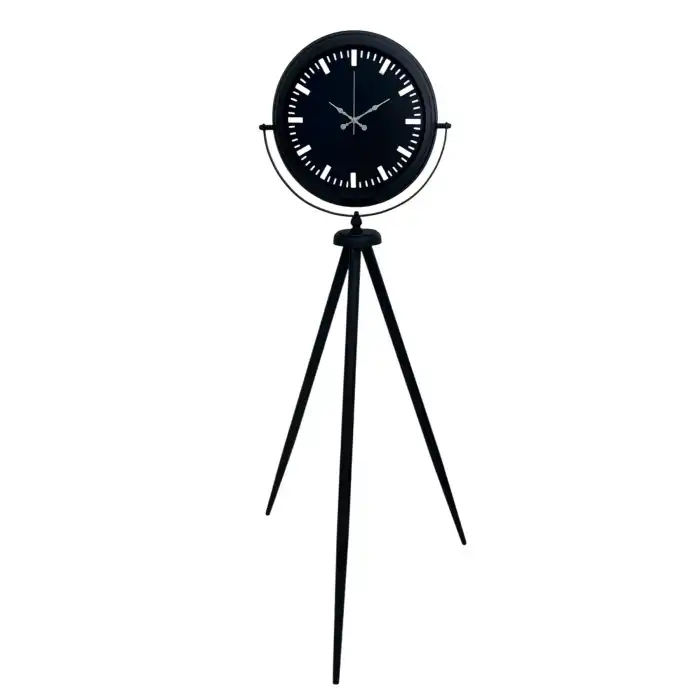 Siyah Lüks Sade Tripod Ayaklı Saat