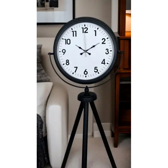 Siyah Tripod Ayaklı Dekoratif Saat