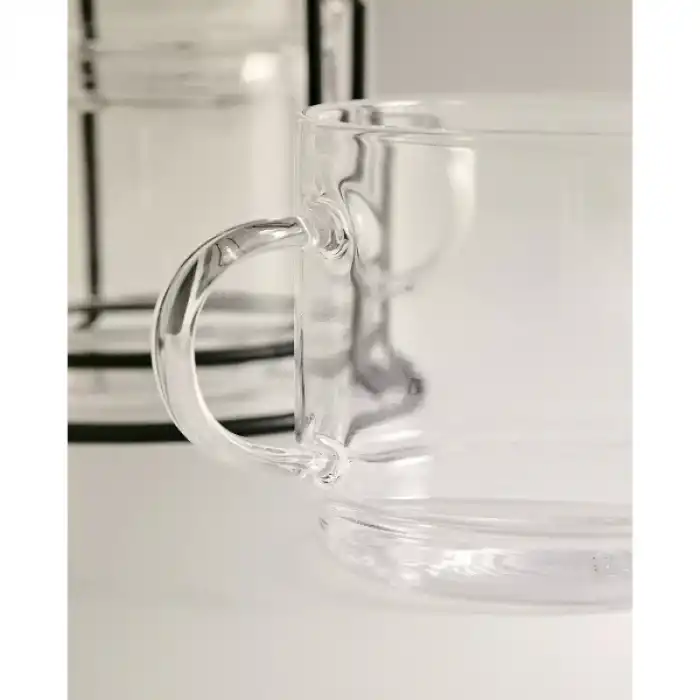 Standlı Borosilikat 4lü Fincan Seti